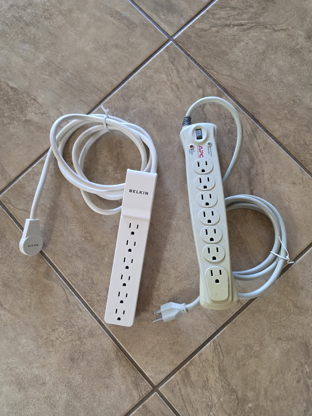 Belkin Power Strip Surge Protector 6-Outlet & APC 7 outlet EUC